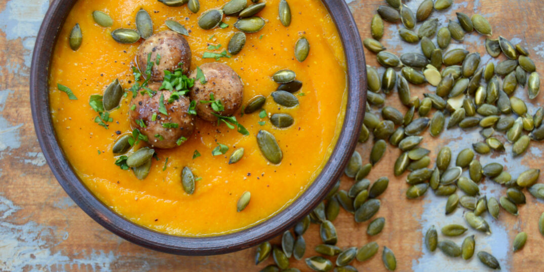 Linzen en pompoen puree