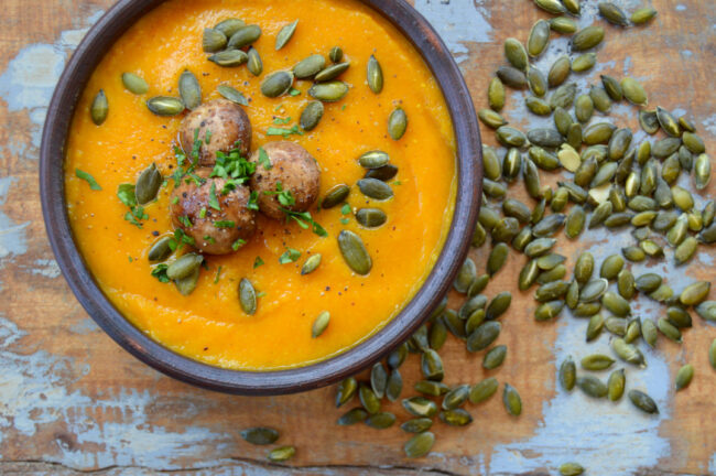 Linzen en pompoen puree