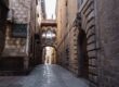 Lockdown Barcelona 2020 lege straat