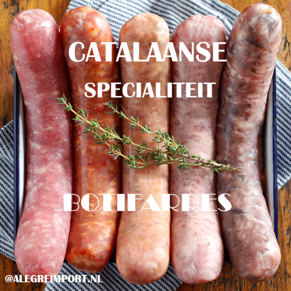 Assortiment Catalaanse BBQ worstjes_Botifarres_in Nederland te koop bij Alegre Import