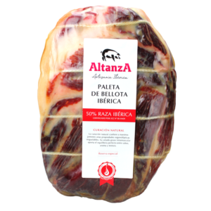 Ontbeende schouderham rood etiket 50% Ibérico | Centro paleta de Bellota Altanza