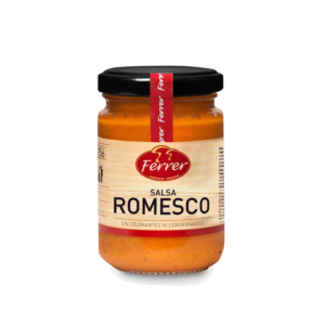 Salsa Romesco Ferrer Catalaanse oranje saus in een glazen potje