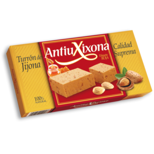 Spaanse Turrón Blando IGP JIJONA met rood etiket_Antiu Xixona_te koop in Nederland bij Alegre Import