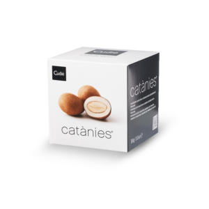 Catànies Original Small 35 gram_in vierkant doosje met Catalaanse gekarameliseerde Almond Amandelen_in Nederland te koop bij Alegre Import