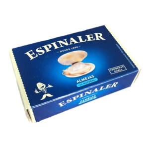 Almejas Espinaler clams zijn ingeblikte venusschelpen van Espinaler. In Nederland bij Alegre Import te koop