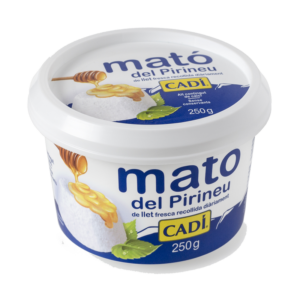 Mato del Pirineu Cadí is een verse traditionele kaas uit de Catalaanse Pyreneeën. Verpakt in een kuipje van 250 gram. Ook in grootformaat verkrijgbaar.