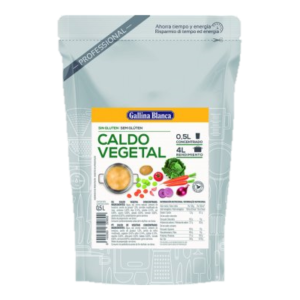 Zilveren doypack met Spaanse geconcentreerde vegan bouillon