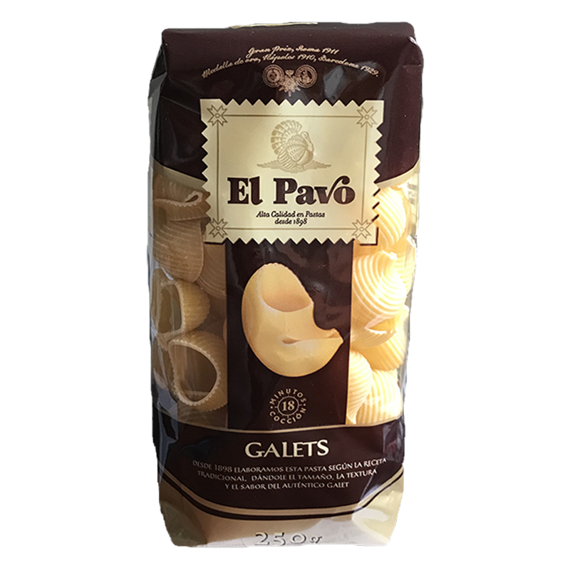 Galets de Nadal is een traditionele Catalaanse pasta in 250 gram verpakt