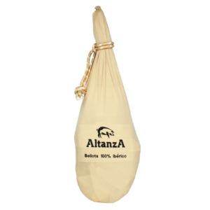 Creme kleurige hoes voor Paleta de Bellota Altanza Jabugo met zwart label_Alegre Import
