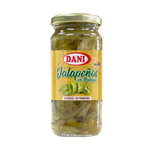 Pikante gesneden Jalapeños Dani in Glazen pot met pikante groene Jalapeño pepers_Dani te koop in Nederland bij Alegre Import