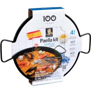 Paellakit inclusief geëmailleerde paellapan | compleet pakket voor een 4 persoons paella