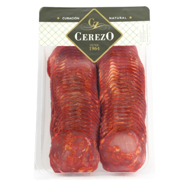 Gesneden Spaanse Serrano chorizo luchtdicht verpakt