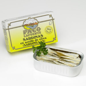 Geopend blikje Spaanse sardientjes | Sardinilla Paco LaFuente 20/22 stuks